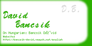 david bancsik business card